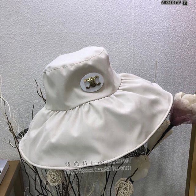 CELINE女士帽子 賽琳褶皺裙邊漁夫帽 CELINE遮陽帽  mm1043